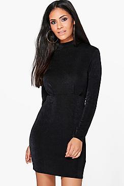 Boohoo Jacqueline High Neck Midi Dress