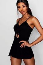 Boohoo Ruched Front Strappy Playsuit
