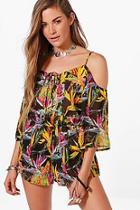 Boohoo Isla Paradise Bird Beach Playsuit