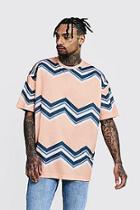 Boohoo Oversized Chevron Jersey Printed Tee