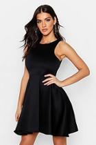 Boohoo Scuba Full Skirt Skater Dress