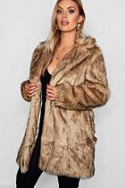Boohoo Plus Long Faux Fur Coat