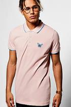 Boohoo Chest Embroidered & Tipping Detail Polo
