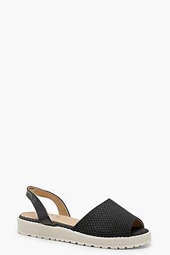 Boohoo Harriet Peeptoe Sling Back Cleated Sandals