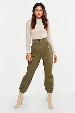 Boohoo High Rise Utility Pocket Cargo Jeans