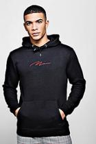 Boohoo Red Man Signature Embroidered Hoodie