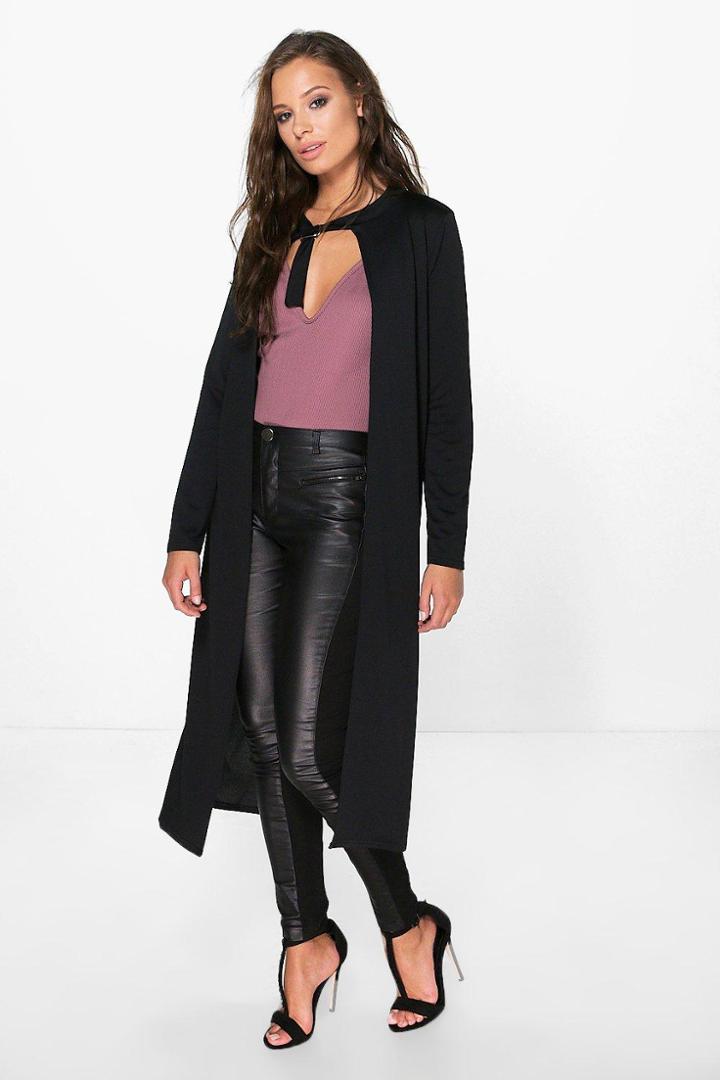 Boohoo Georgia Choker Maxi Duster Black