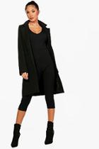 Boohoo Cassie Collared Wool Look Coat With Pockets