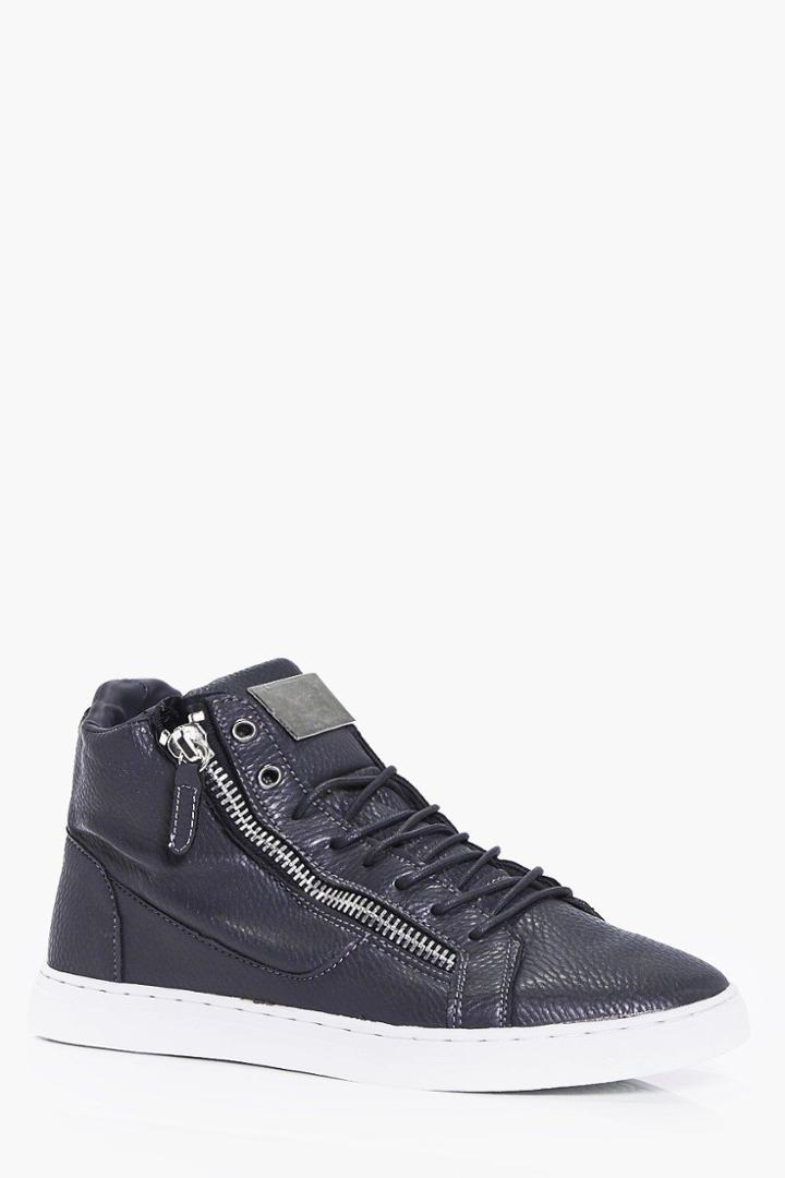 Boohoo Zip Detail High Tops Grey