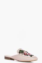 Boohoo Melissa Floral Embroidered Mule Loafer Nude