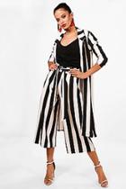 Boohoo Danii Big Monochrome Stripe Belted Trouser