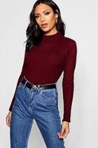 Boohoo Ribbed Turtle Neck Jumper