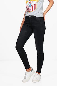 Boohoo Petite Jojo High Rise Distressed Skinny Jeans