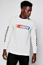 Boohoo Long Sleeve Man Check Print T-shirt