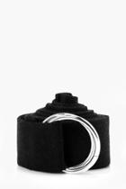 Boohoo Black Xl Canvas Ring Fasten Belt Black