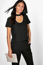 Boohoo Brooke Choker Neck Top