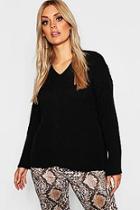 Boohoo Plus Slouchy V Neck Sweater