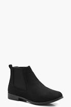 Boohoo Suedette Flat Chelsea Boots