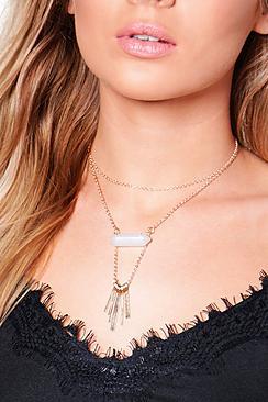 Boohoo Evie Crystal Layered Choker