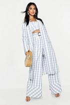 Boohoo Woven Gingham Longline Duster