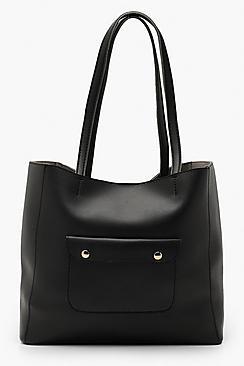 Boohoo Pocket Front Tote Bag