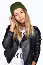 Boohoo Ally Slouch Boyfriend Beanie Khaki