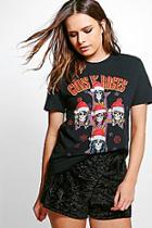 Boohoo Clare Guns 'n' Roses Christmas Band T-shirt