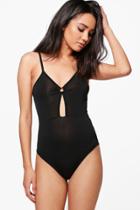 Boohoo Petite Charlotte Cut Out Ring Detail Strappy Body Black