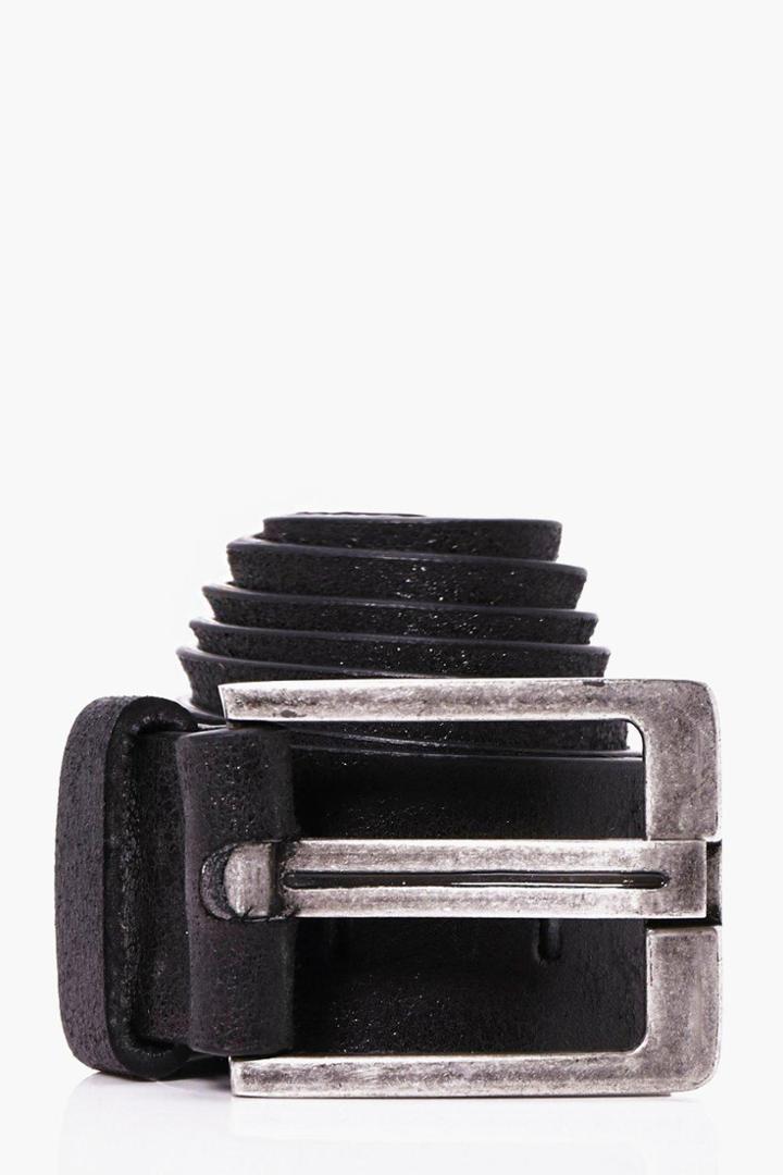 Boohoo Punched Hole Detail Belt Black
