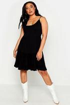 Boohoo Plus Strappy Tiered Smock Dress