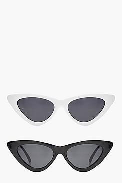 Boohoo Jessica 2 Pack Skinny Cat Eye Fashion Glasses