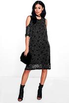 Boohoo Caroline Cold Shoulder Printed Dress
