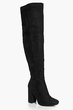 Boohoo Ruby Block Heel Over The Knee Boot