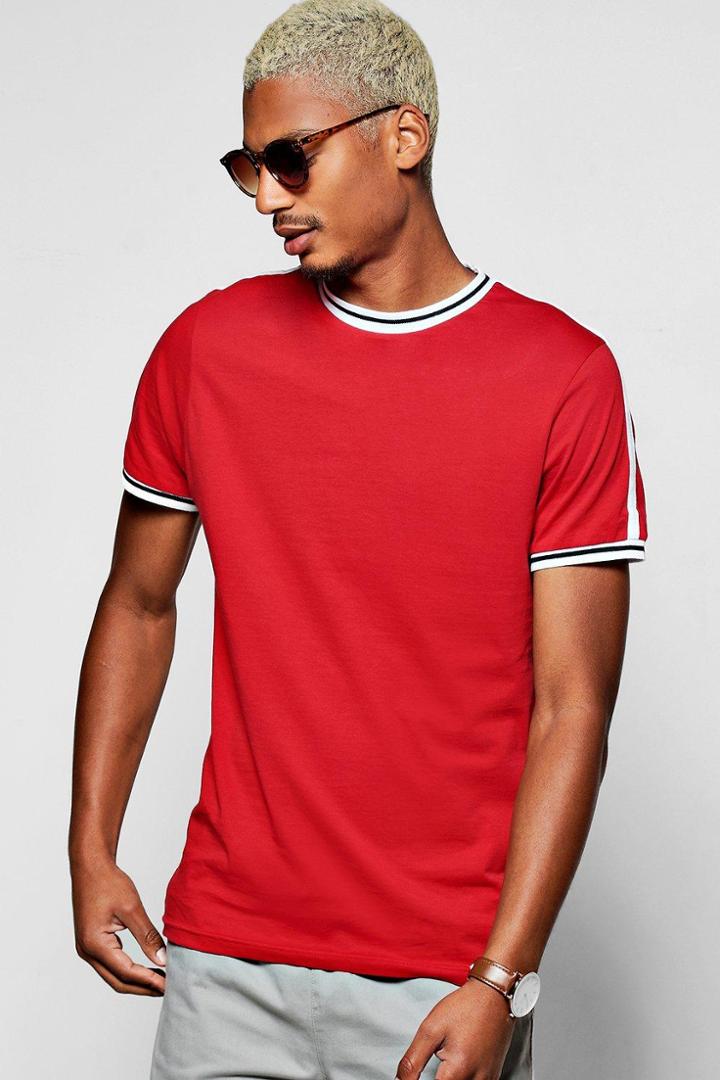Boohoo Retro Stripe T-shirt Red