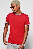 Boohoo Retro Stripe T-shirt Red
