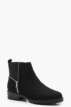 Boohoo Zip Trim Gusset Chelsea Boots