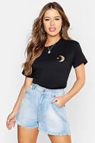 Boohoo Petite Moon & Star Pocket Print T-shirt