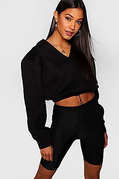 Boohoo Millie Drawcord Cropped Hoody
