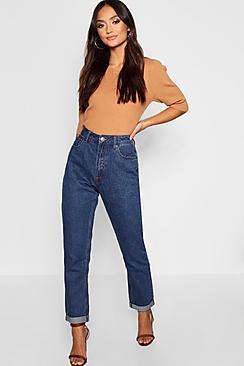 Boohoo Petite High Rise Boyfriend Jeans