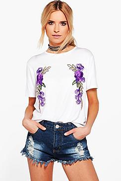 Boohoo Aria Applique Oversized Tee