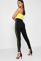 Boohoo Lily Contrast Binding Stripe High Waist Legging