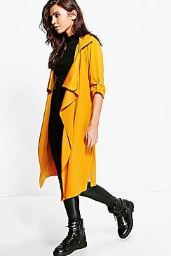 Boohoo Emma Collared Woven Turn Up Cuff Duster