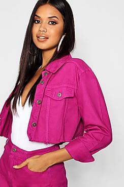 Boohoo Magenta Denim Jacket