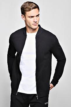 Boohoo Pique Slim Fit Bomber Jacket