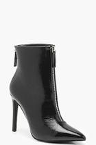 Boohoo Zip Detail Pointed Shoe Boots