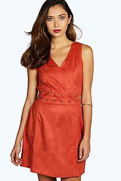 Boohoo Arianna Boutique Eyelet A Line Shift Dress