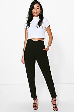Boohoo Natalya High Waisted Tailored Trousers