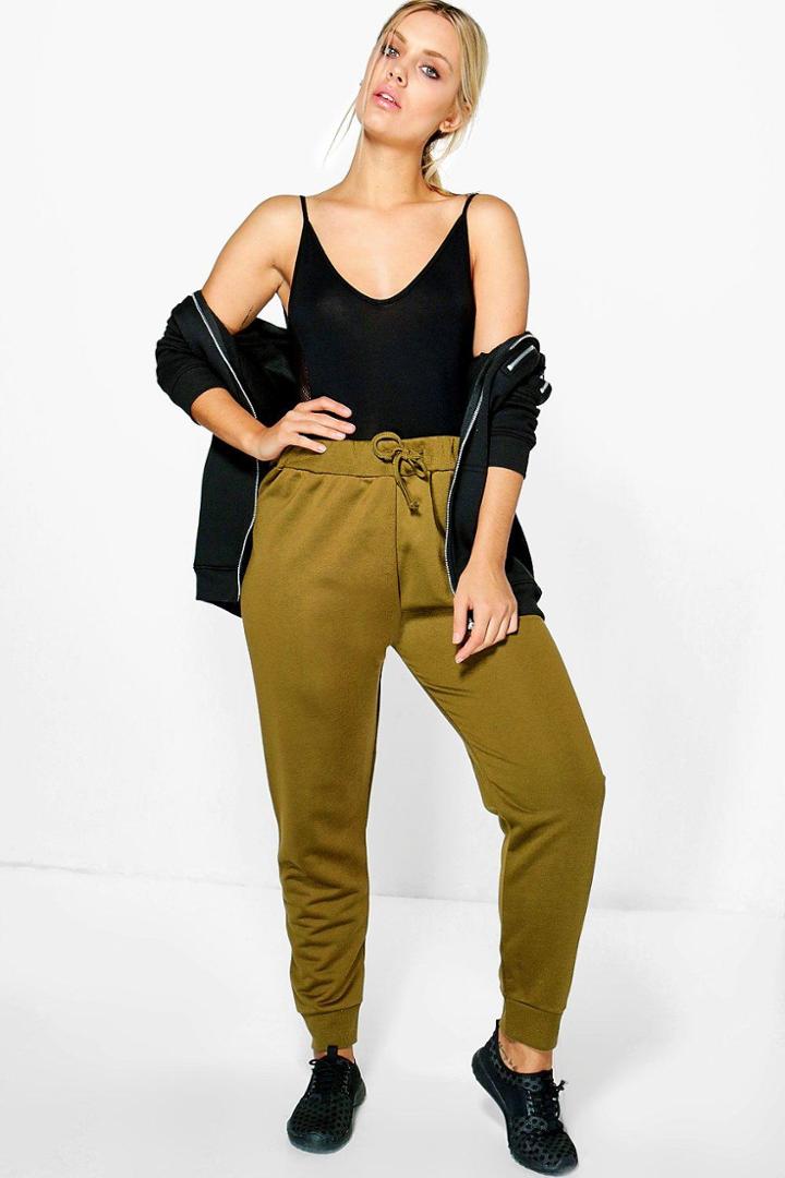 Boohoo Plus Hana Running Jogger Khaki