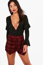 Boohoo Kiley Check Print Skort