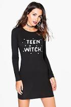 Boohoo Gracie Halloween Teen Witch Bodycon Dress